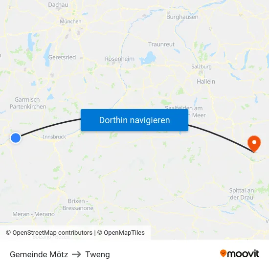 Gemeinde Mötz to Tweng map