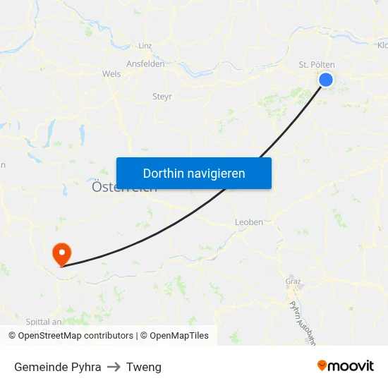 Gemeinde Pyhra to Tweng map