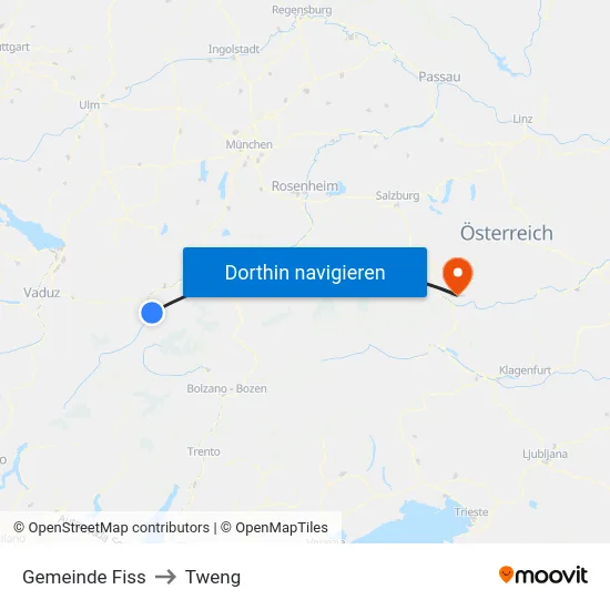 Gemeinde Fiss to Tweng map