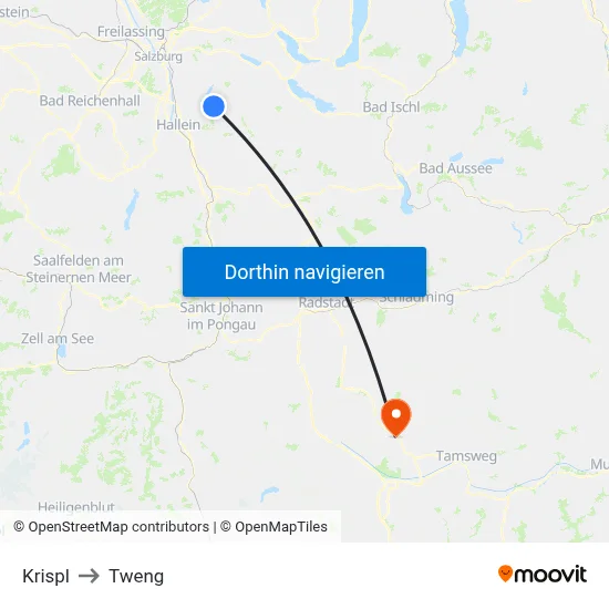 Krispl to Tweng map