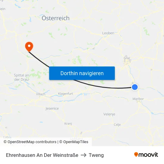 Ehrenhausen An Der Weinstraße to Tweng map