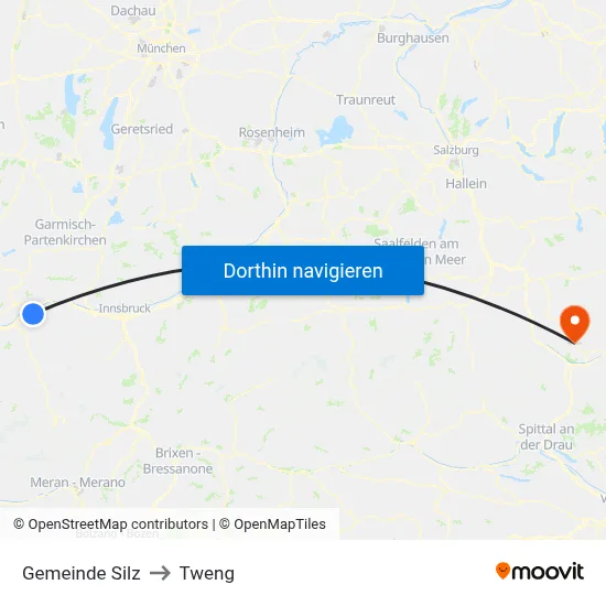 Gemeinde Silz to Tweng map