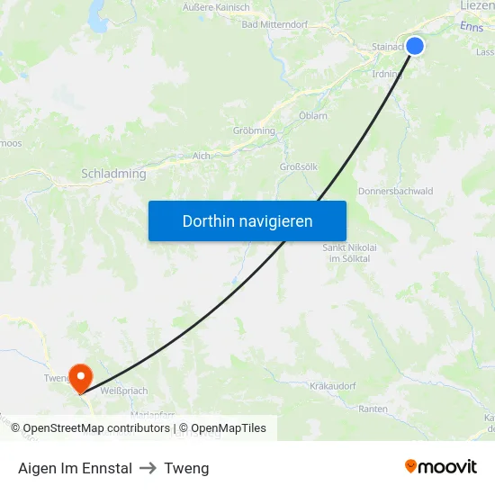 Aigen Im Ennstal to Tweng map