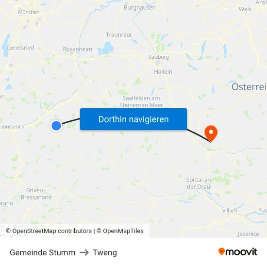 Gemeinde Stumm to Tweng map