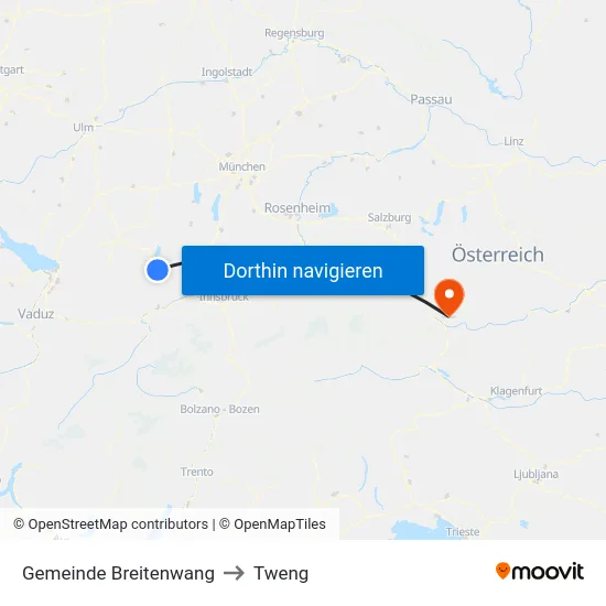Gemeinde Breitenwang to Tweng map