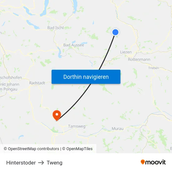 Hinterstoder to Tweng map