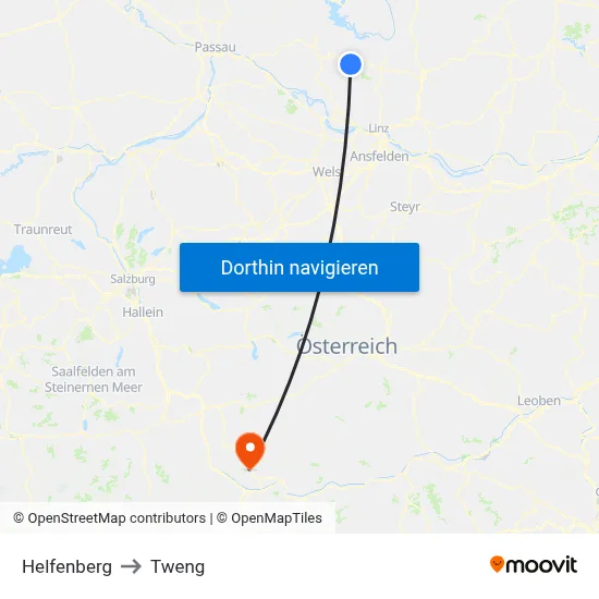 Helfenberg to Tweng map