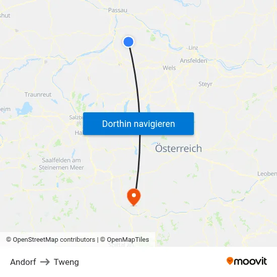 Andorf to Tweng map