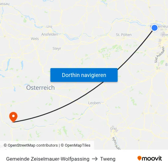 Gemeinde Zeiselmauer-Wolfpassing to Tweng map