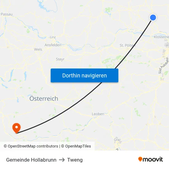 Gemeinde Hollabrunn to Tweng map