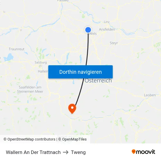 Wallern An Der Trattnach to Tweng map
