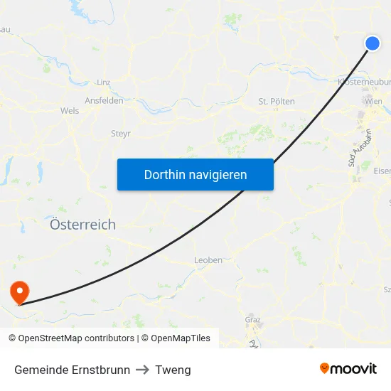 Gemeinde Ernstbrunn to Tweng map