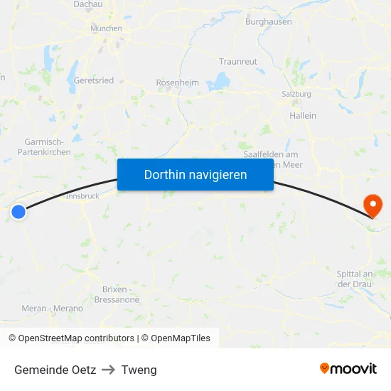 Gemeinde Oetz to Tweng map