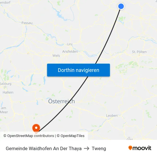Gemeinde Waidhofen An Der Thaya to Tweng map