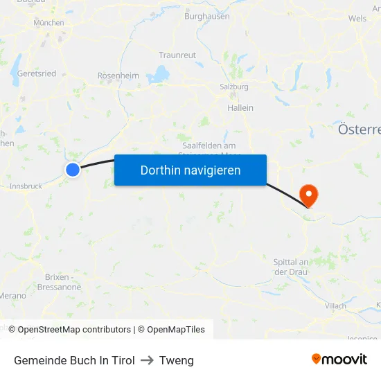 Gemeinde Buch In Tirol to Tweng map