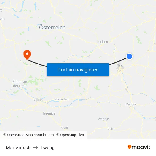 Mortantsch to Tweng map