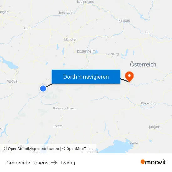 Gemeinde Tösens to Tweng map