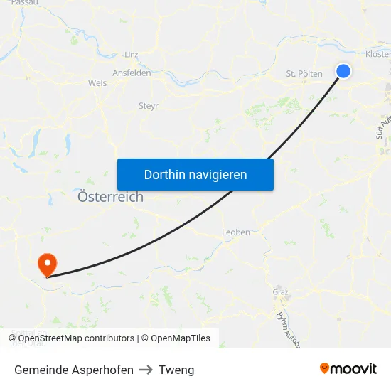 Gemeinde Asperhofen to Tweng map