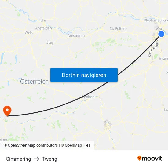Simmering to Tweng map