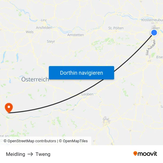 Meidling to Tweng map