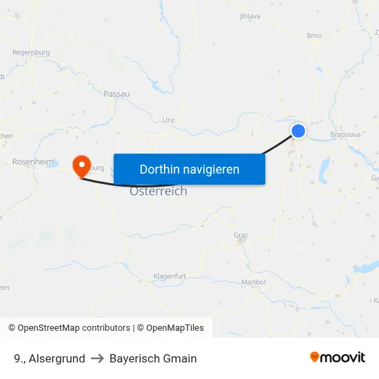 9., Alsergrund to Bayerisch Gmain map