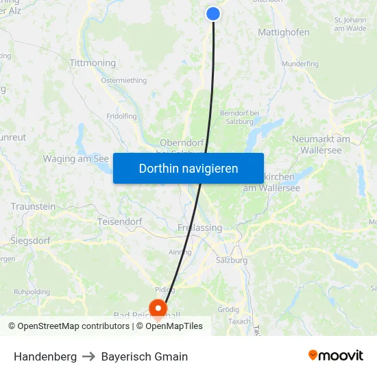 Handenberg to Bayerisch Gmain map