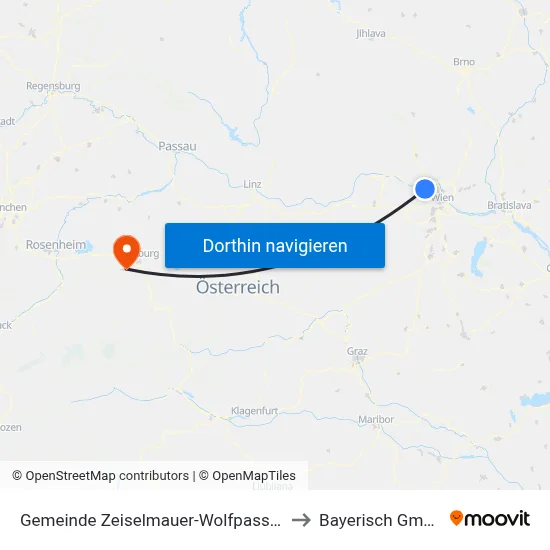 Gemeinde Zeiselmauer-Wolfpassing to Bayerisch Gmain map
