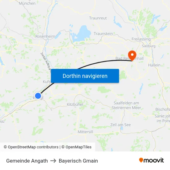 Gemeinde Angath to Bayerisch Gmain map