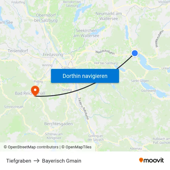 Tiefgraben to Bayerisch Gmain map