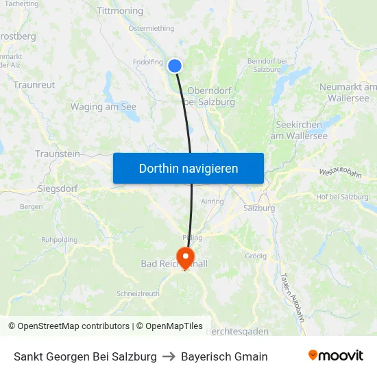 Sankt Georgen Bei Salzburg to Bayerisch Gmain map