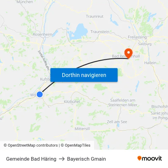 Gemeinde Bad Häring to Bayerisch Gmain map