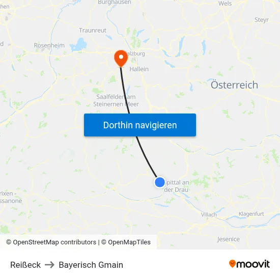 Reißeck to Bayerisch Gmain map