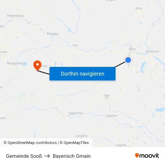 Gemeinde Sooß to Bayerisch Gmain map
