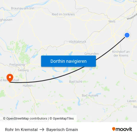 Rohr Im Kremstal to Bayerisch Gmain map