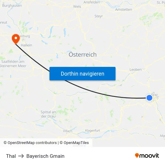 Thal to Bayerisch Gmain map