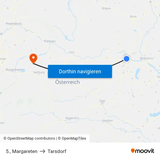 5., Margareten to Tarsdorf map