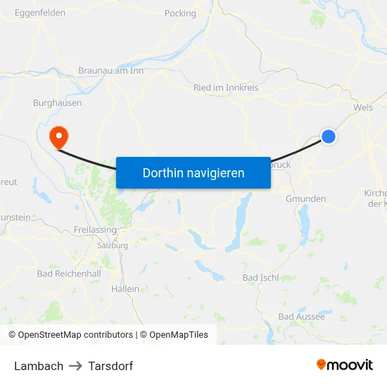 Lambach to Tarsdorf map