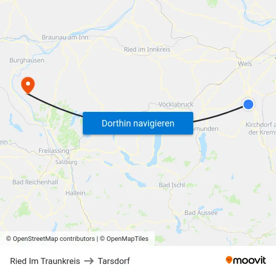 Ried Im Traunkreis to Tarsdorf map