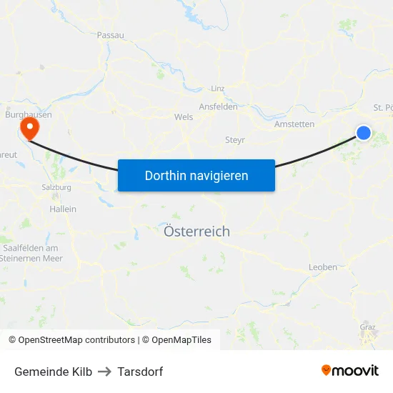 Gemeinde Kilb to Tarsdorf map