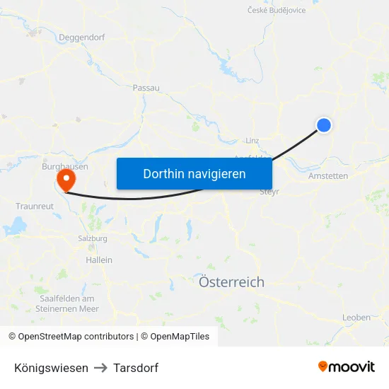 Königswiesen to Tarsdorf map