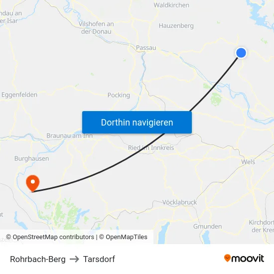 Rohrbach-Berg to Tarsdorf map