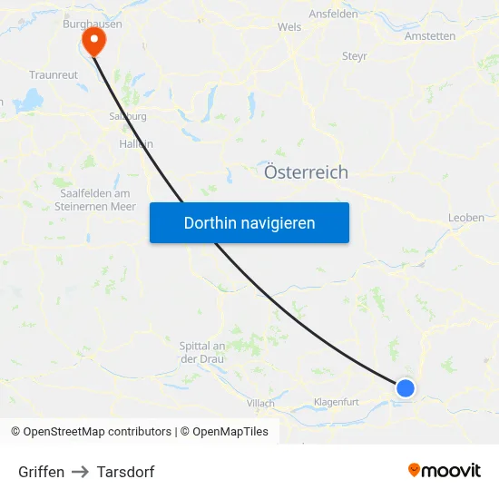 Griffen to Tarsdorf map