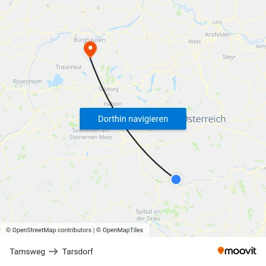 Tamsweg to Tarsdorf map