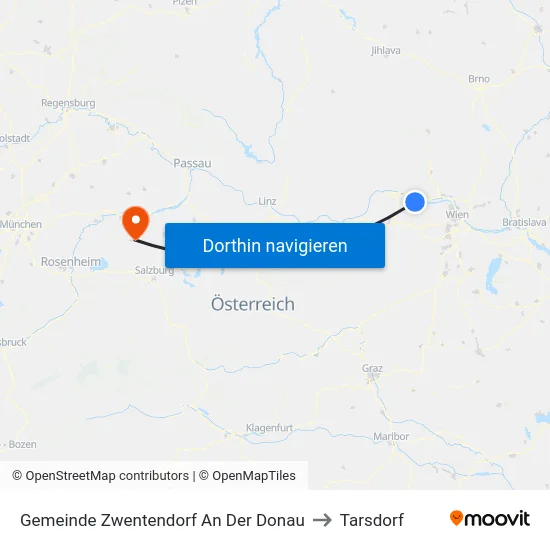 Gemeinde Zwentendorf An Der Donau to Tarsdorf map