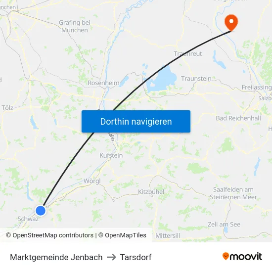 Marktgemeinde Jenbach to Tarsdorf map