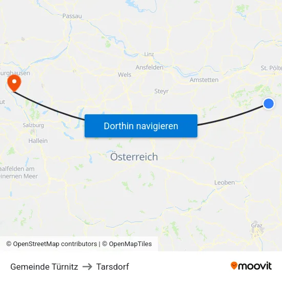 Gemeinde Türnitz to Tarsdorf map