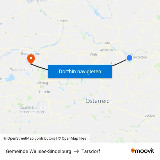 Gemeinde Wallsee-Sindelburg to Tarsdorf map