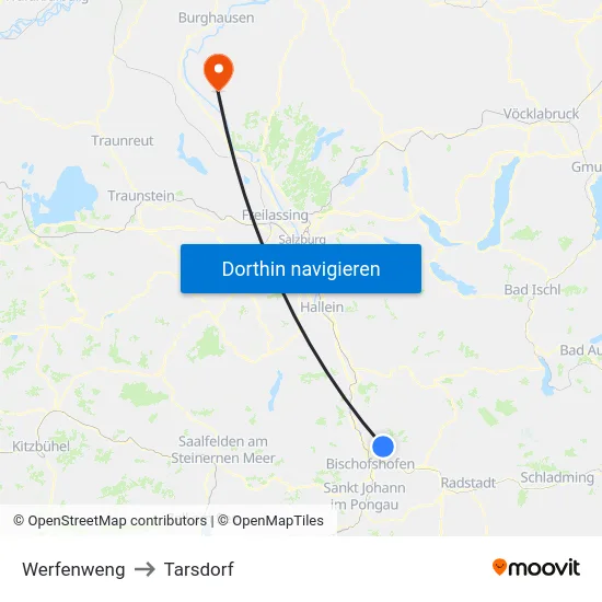 Werfenweng to Tarsdorf map
