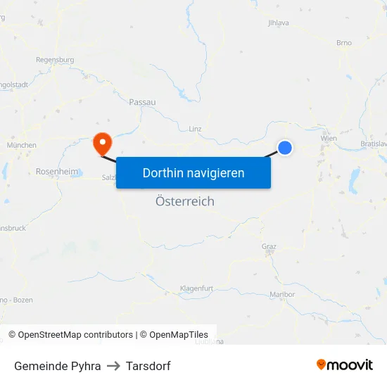 Gemeinde Pyhra to Tarsdorf map