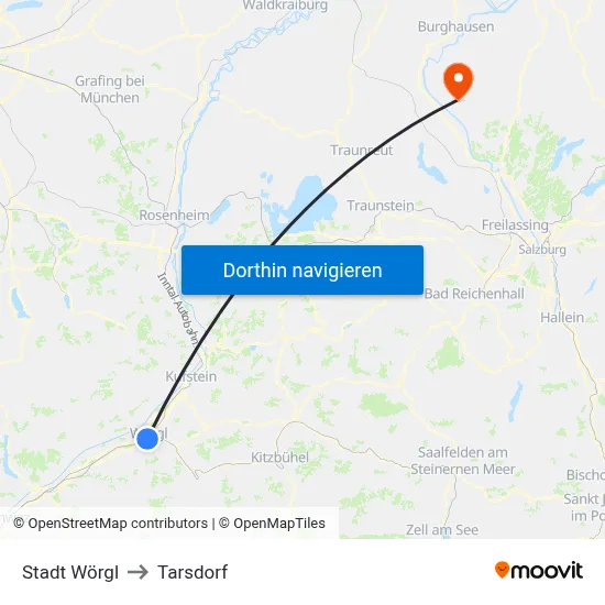 Stadt Wörgl to Tarsdorf map